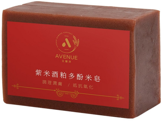 AVENUE 艾馥洣 紫米酒粕多酚米皂 台灣公司貨, 200g, 1個