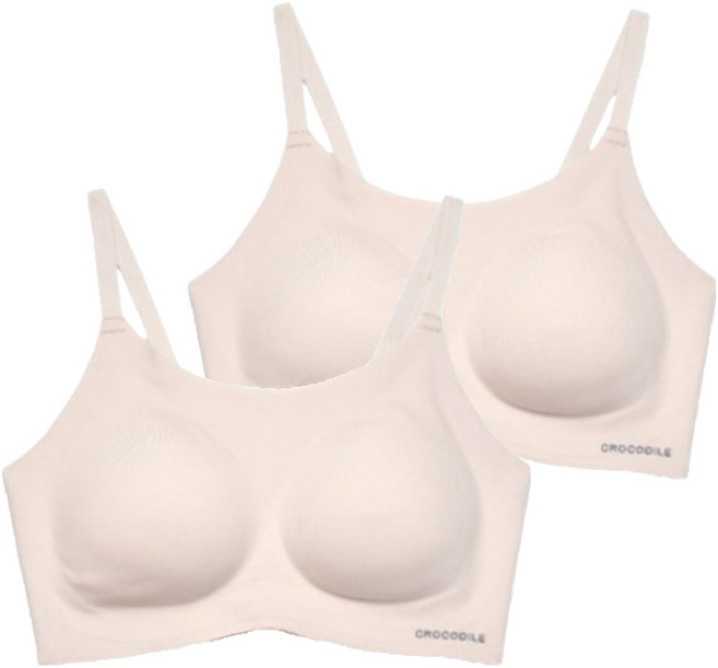 크로커다일 소프트 나일론모달 패드일체형 스트랩 브라 2P