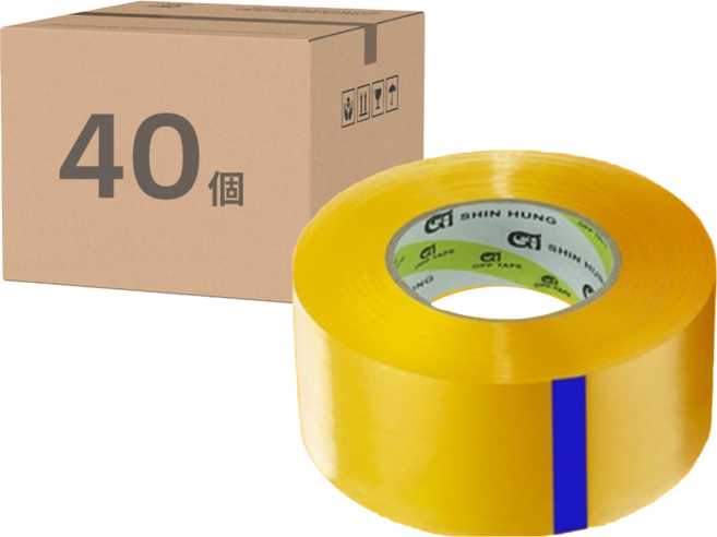 Shin Hung 輕包裝 透明封箱膠帶 80m, 40個