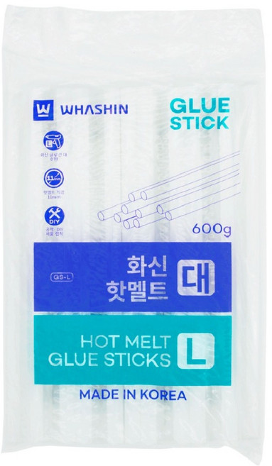 WHASHIN 大號熱熔膠條 11mm 600g, 1包