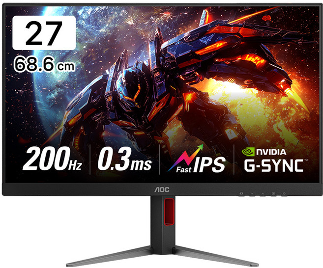 AOC 알파스캔 FHD 게이밍 200 FAST IPS AI HDR 무결점 모니터, 68.6cm, 27G4H