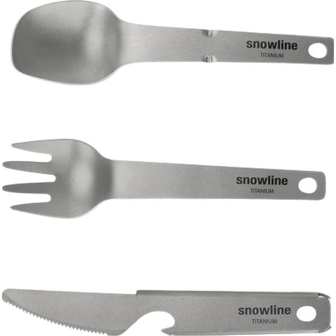 snowline 鈦金屬迷你餐具組, 銀色, 1套