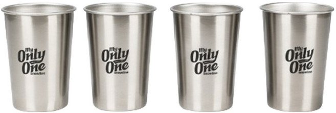 스노우라인 맥주잔, 실버, 4개