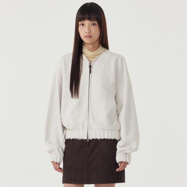 COVERNAT WOMAN 女款C-Logo棉質拉鍊外套
