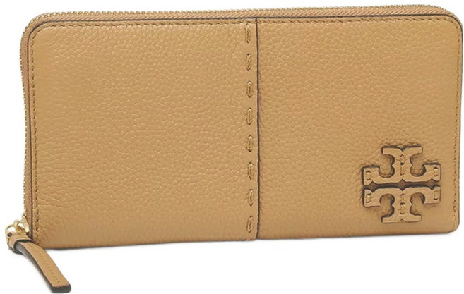 TORY BURCH 縫線造型ㄇ型拉鍊長夾 S10136360