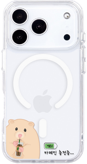 유스픽 디자인 메가 맥세이프 젤하드 휴대폰 케이스 햄식씨의사회생활