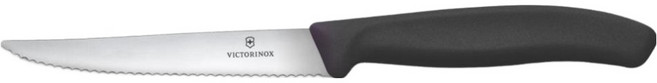 VICTORINOX 瑞士維氏 瑞士經典波浪刀刃牛排 & 披薩刀 11cm 6.7233, 黑色, 1個