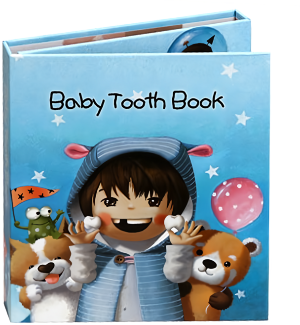 Babytooth Book 嬰兒牙齒保管收藏冊, 男孩款 藍色