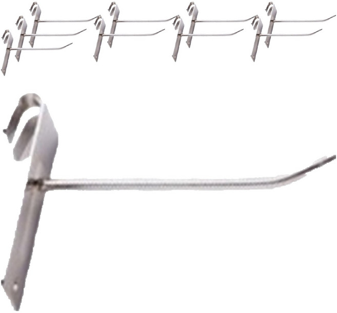 무타공 철 망 진열대 상품걸이 후크 25cm, 실버, 10개