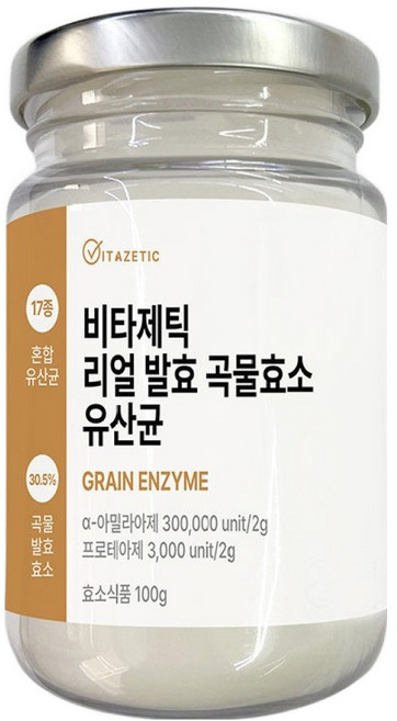 비타제틱 리얼 발효 15곡 곡물효소 유산균 분말, 1개, 100g