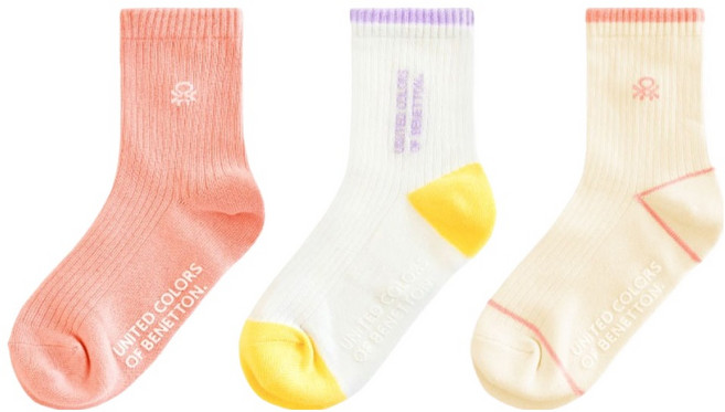 베네통키즈 아동용 멀티 디자인 중목 양말 3종 세트