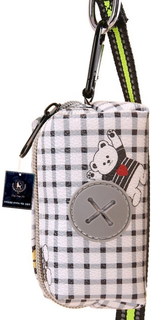 딩동펫 반려동물 체크베어 풉백 파우치, 그레이, 1개, 1개입