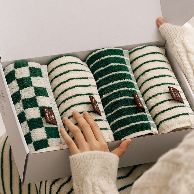 디어리얼 수건 200g 면사 4p 패키지 세트, 숲숲, 1세트