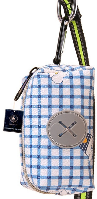 딩동펫 반려동물 체크베어 풉백 파우치, 블루, 1개, 1개입