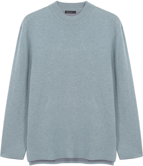 바쏘옴므 남성용 울 블렌드 모크넥 니트 WSX3WR82A