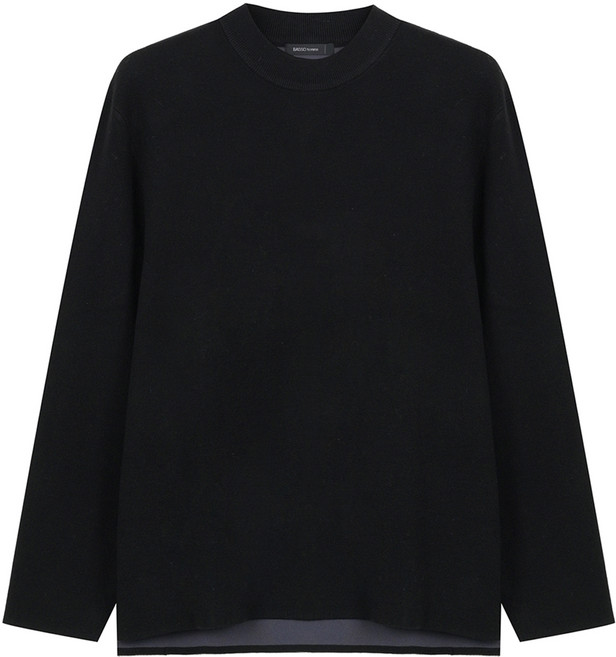 바쏘옴므 남성용 울 블렌드 모크넥 니트 WSX3WR81A