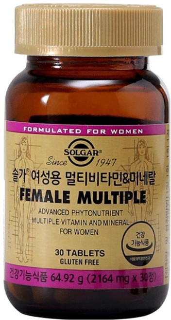 솔가 여성용 멀티비타민 & 미네랄, 30정, 1개