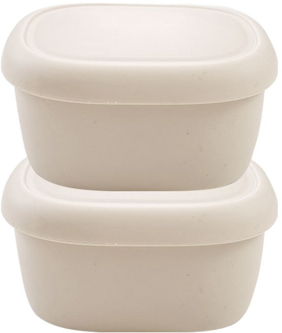 실리팟 실리콘 밀폐용기 아이보리 중, 2개, 330ml