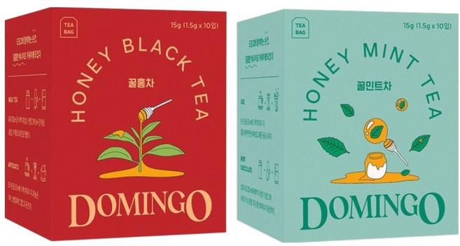 도밍고 꿀홍차 10p + 꿀민트 10p 세트, 1세트