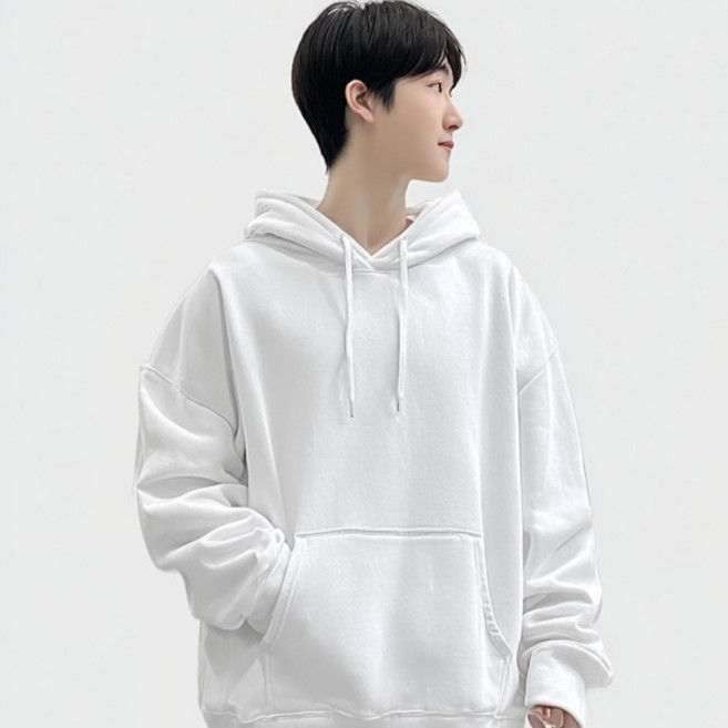 daysoy 男款Poly寬鬆基本款純色刷毛連帽T