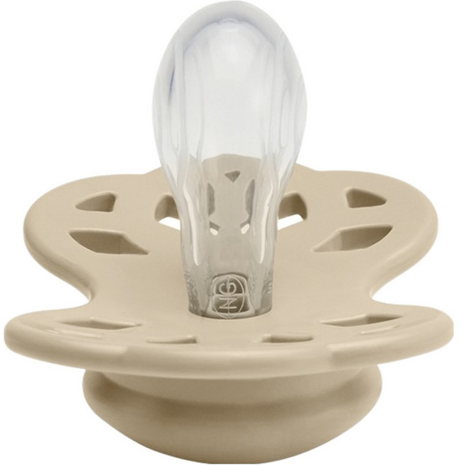 BIBS Infinity 雙扁型矽膠奶嘴, 1個, 香草, 0~6個月