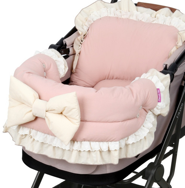 마니또펫 강아지 유모차 아우터 가드쿠션, 리본 인디핑크, 1개