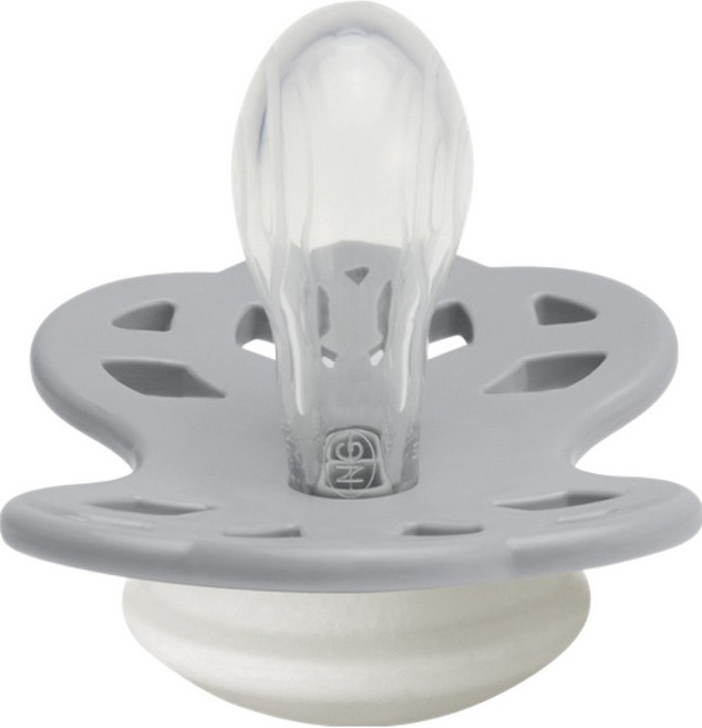 BIBS Infinity 雙扁型矽膠奶嘴, 1個, 夜光雲灰, 6~18個月