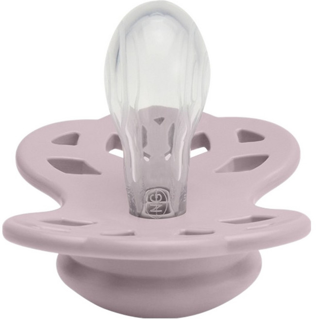 BIBS Infinity 雙扁型矽膠奶嘴, 1個, 淡紫色, 6~18個月