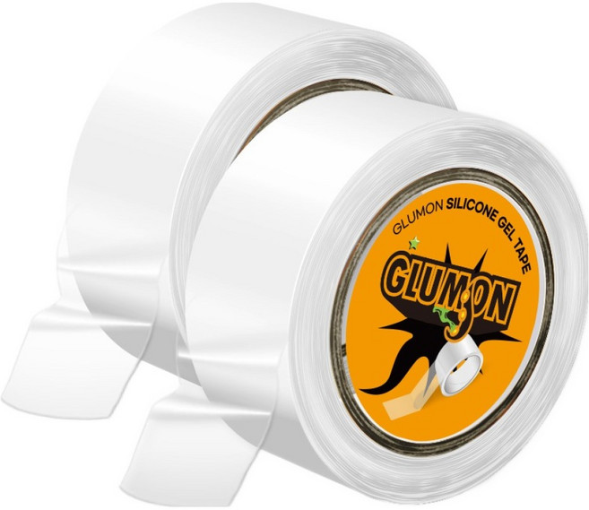 Gluemon 無痕超強力矽膠透明凝膠奈米雙面膠帶 40mm x 1m, 2個