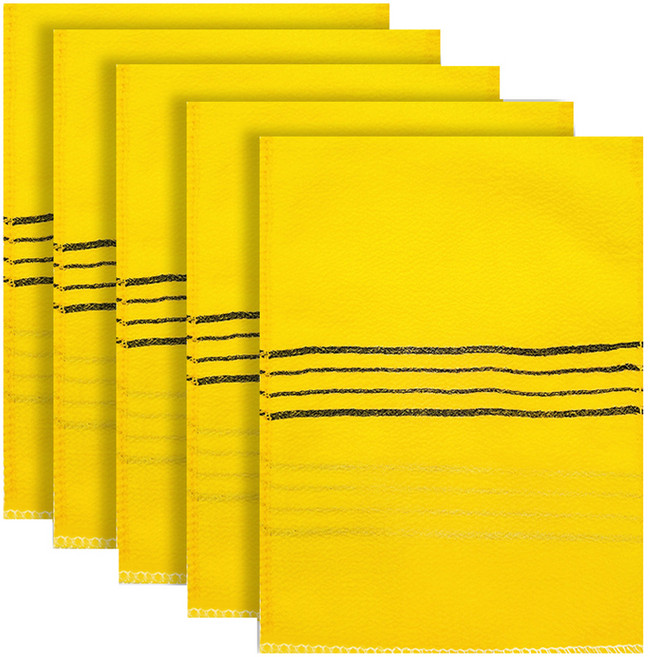 코지웰 때밀이 때 타올 목욕타월 WA5001, 옐로우, 1개입, 5개