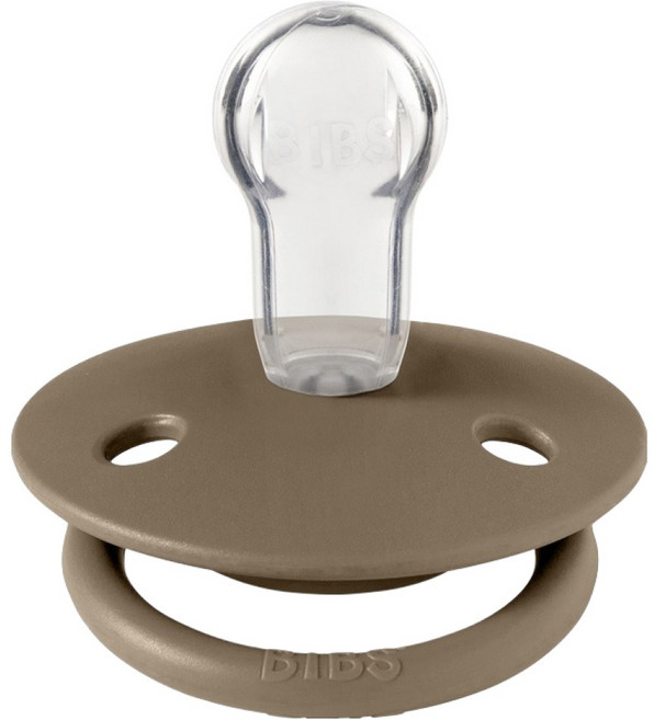 BIBS De Lux 圓形矽膠奶嘴, 0~18個月, 深咖啡色, 1個