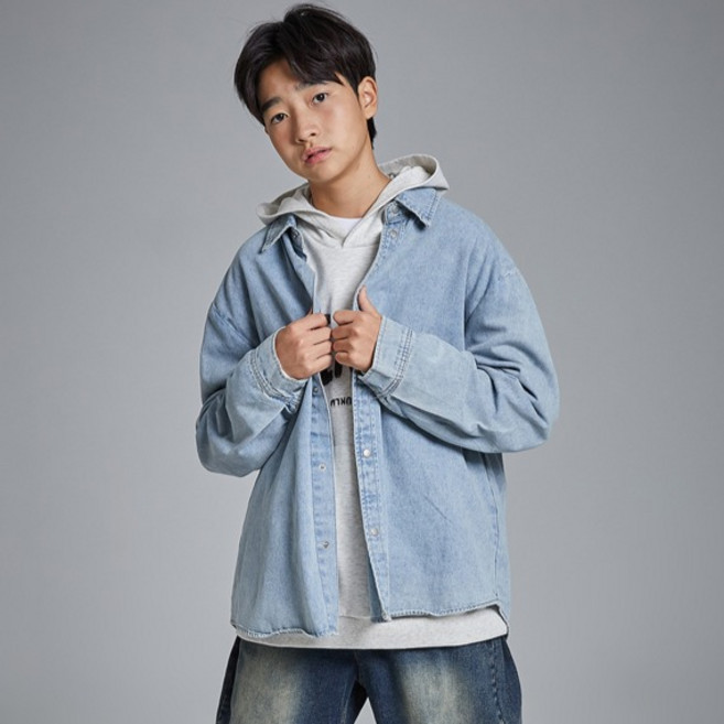 제이씨비 주니어용 워싱 데님 셔츠 U502