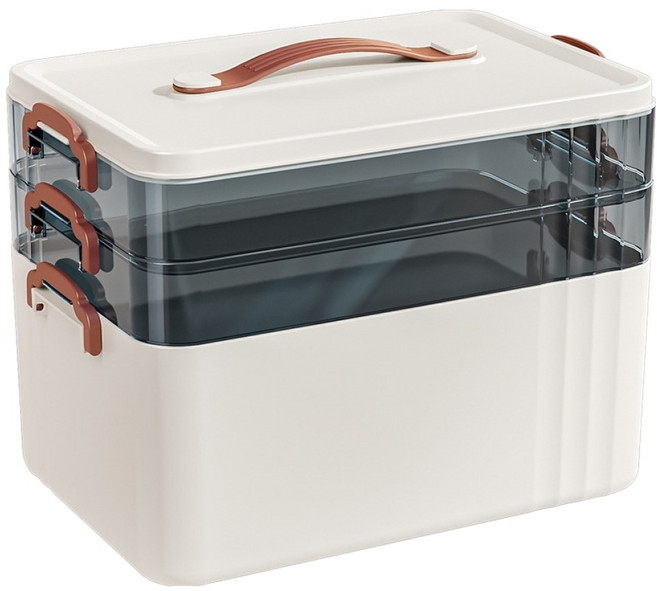 라라공방 대용량 다용도 3단 구급상자 케이스 혼합색상, 1개