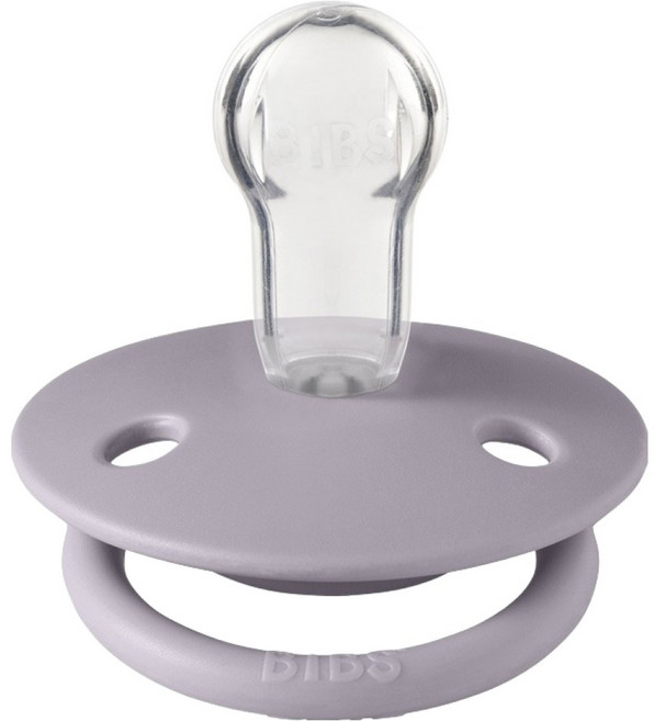 BIBS De Lux 圓形矽膠奶嘴, 0~18個月, 岩灰色, 1個