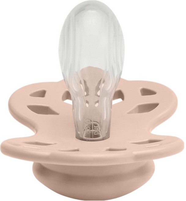 BIBS Infinity 雙扁型矽膠奶嘴, 1個, 6~18個月, 腮紅