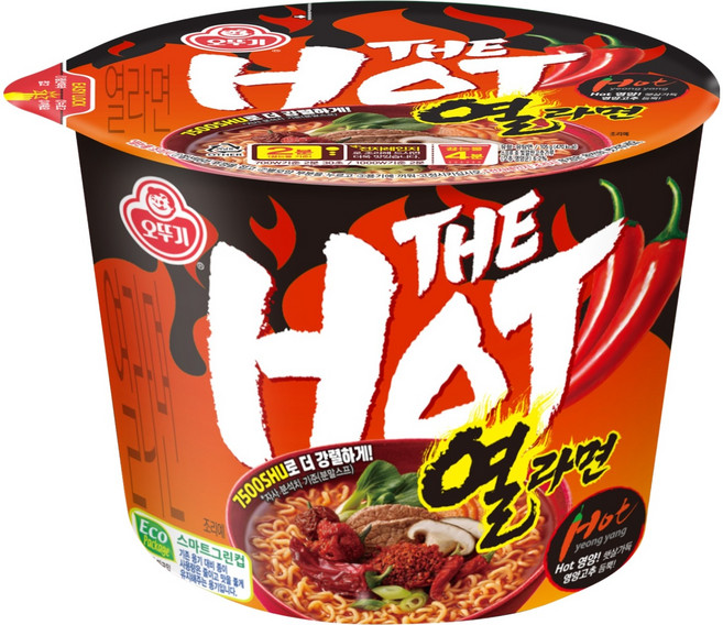 오뚜기 더 핫 열라면 용기 105g, 1개