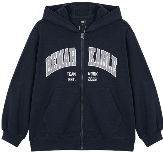 제이씨비 주니어용 레터링 나염 후드집업 U501