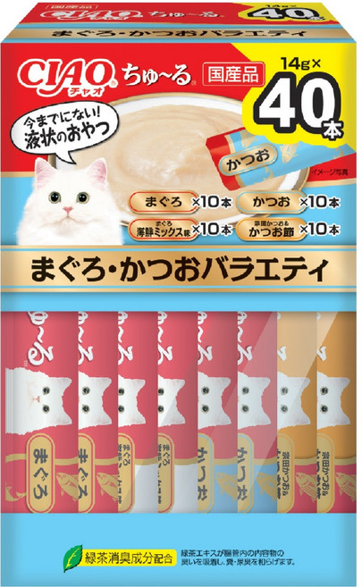 챠오츄르 고양이 버라이어티 간식, 혼합맛(참치/가다랑어), 560g, 1개