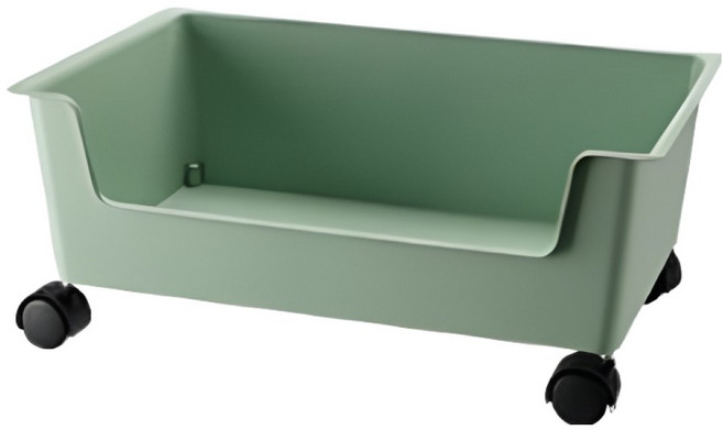 오템 이동식 북카트, 그린, 1단