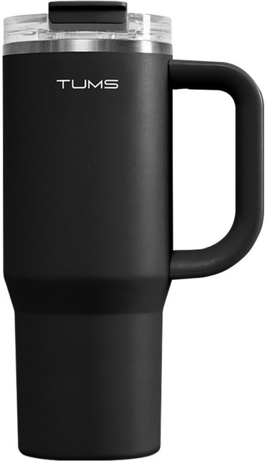 텀스 플립 스트로우 대용량 텀블러, 블랙, 900ml, 1개