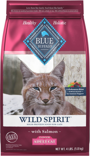 블루버팔로 어덜트 고양이 와일드 스피릿 인도어 건식사료, 연어, 1.8kg, 1개