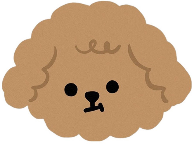 데이소이 반려동물 사랑스러운 퍼피 식기매트 L, 10 브라운 푸들, 1개