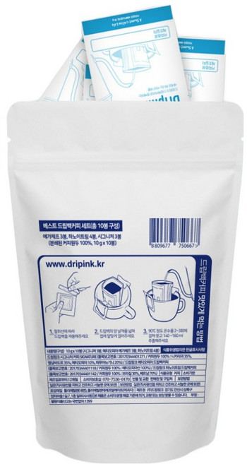 드립핑크 베스트 드립백커피 예가체프 3p + 하노이트림 4p + 시그니처 3p 세트, 1세트