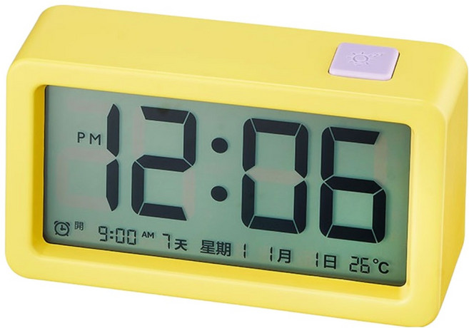 Kinyo 繽紛馬卡龍LCD電子鐘 TD-543 1個, 黃色