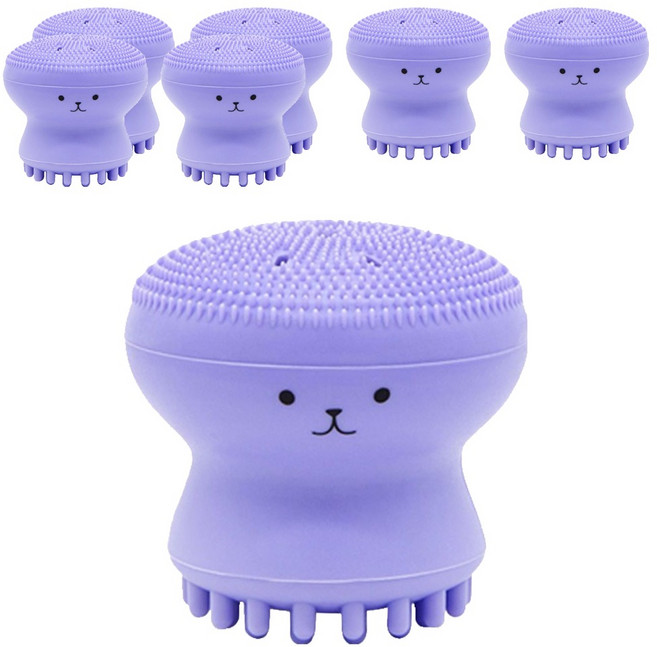 咪咪購物 小章魚洗臉刷, 紫色, 7個