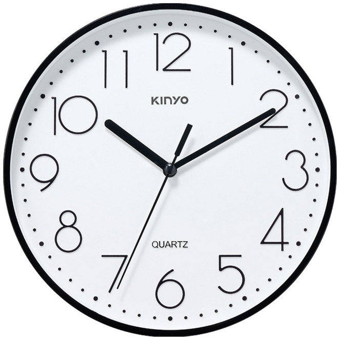 Kinyo 時線簡約掛鐘 9吋 CL-221 1個, 黑色