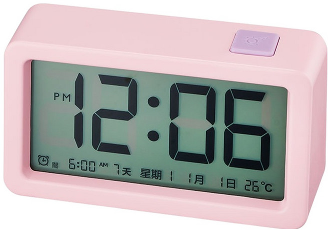 Kinyo 繽紛馬卡龍LCD電子鐘 TD-543 1個, 粉色