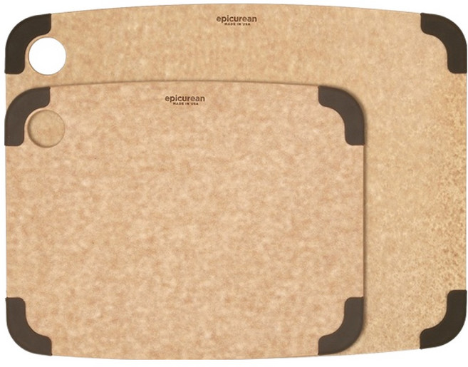epicurean 棕色矽膠防滑砧板2件組, 1個, 自然色, 中、大