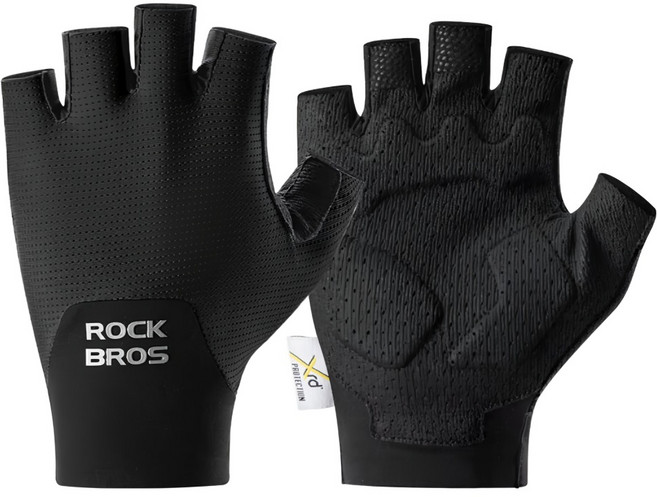 ROCKBROS 洛克兄弟 XRD科技半指手套, 闇黑色, 1套