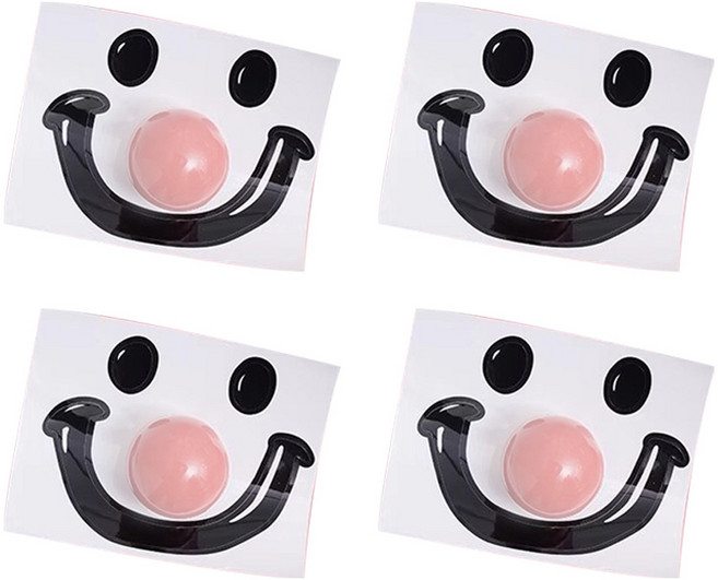 더자카 스마일 삐에로 변기 손잡이 4p, 핑크